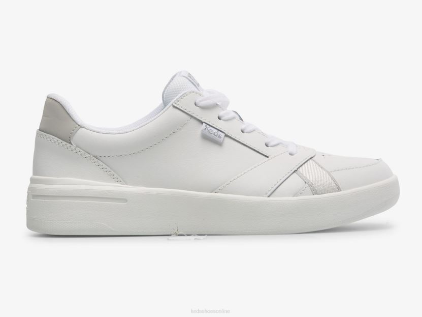 Women Keds The Court Leather Sneaker White RXFBP498