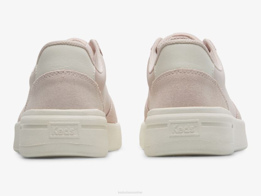 Women Keds The Court Leather/Suede Sneaker Light Pink White RXFBP499