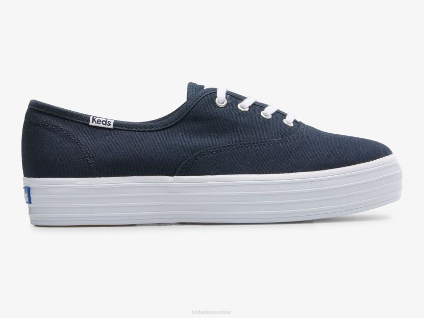 Women Keds The Platform Canvas Sneaker Navy RXFBP488
