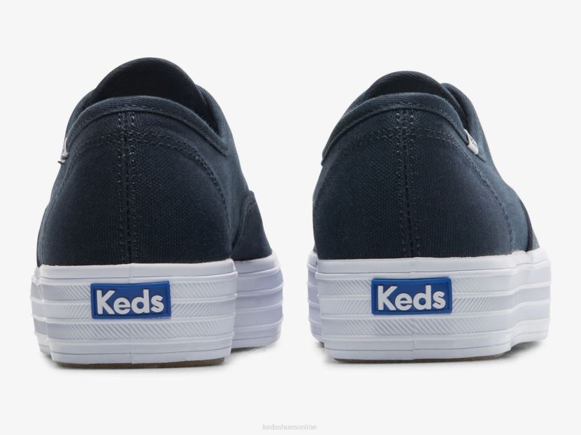 Women Keds The Platform Canvas Sneaker Navy RXFBP488