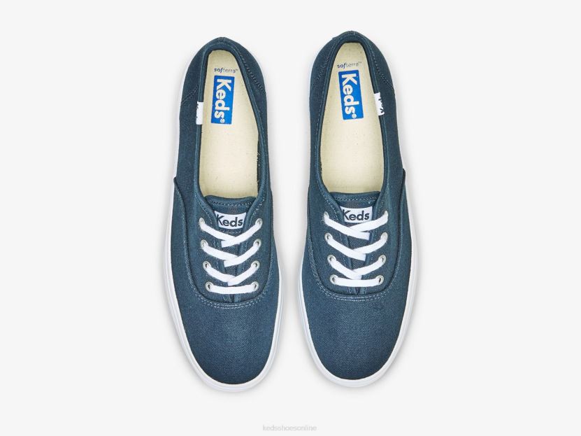 Women Keds The Platform Canvas Sneaker Navy RXFBP488
