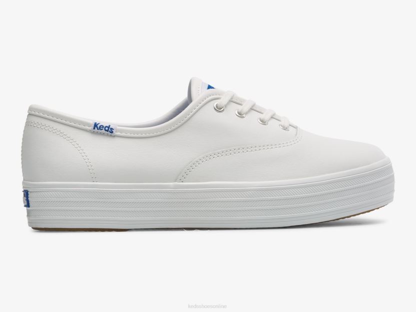 Women Keds The Platform Leather Sneaker White RXFBP4101
