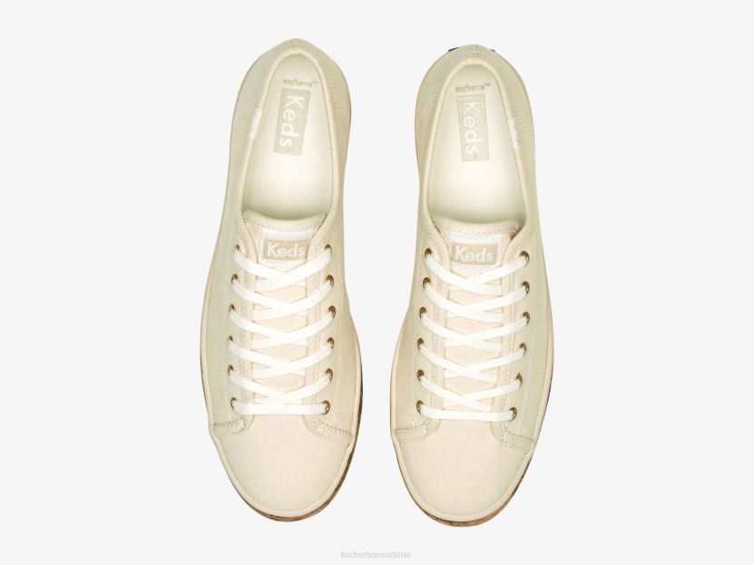 Women Keds Triple Kick Cork Foxing Sneaker Natural RXFBP4166