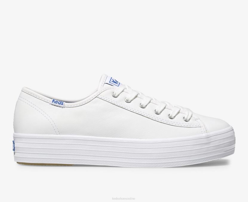 Women Keds Triple Kick Leather Sneaker White RXFBP4134