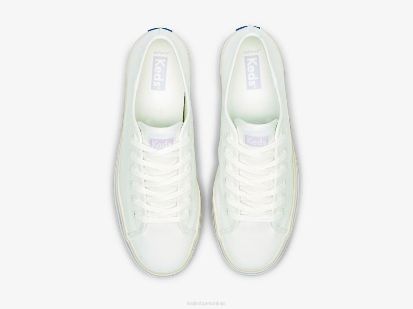 Women Keds Triple Up Canvas Foxing Stripe Sneaker White Lilac RXFBP4184