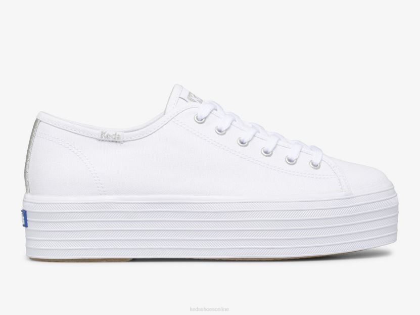 Women Keds Triple Up Canvas Sneaker White RXFBP489