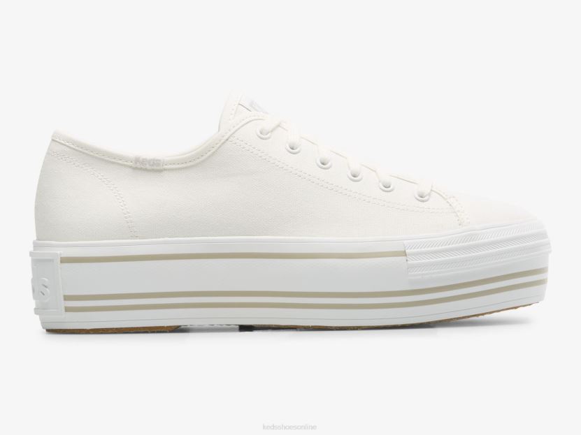 Women Keds Triple Up Patchwork Foxing Sneaker White RXFBP4191