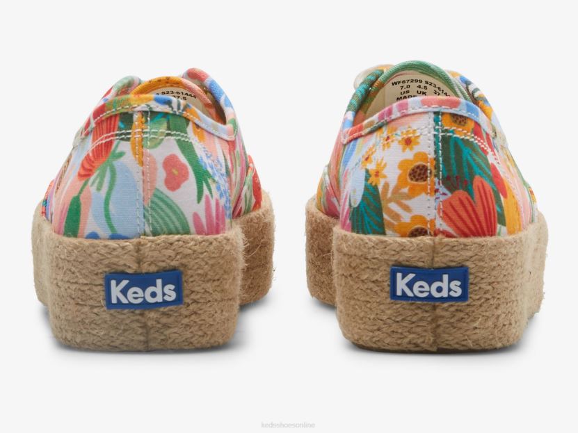 Women Keds x Rifle Paper Co. The Platform Jute Sicily White Multi RXFBP4182