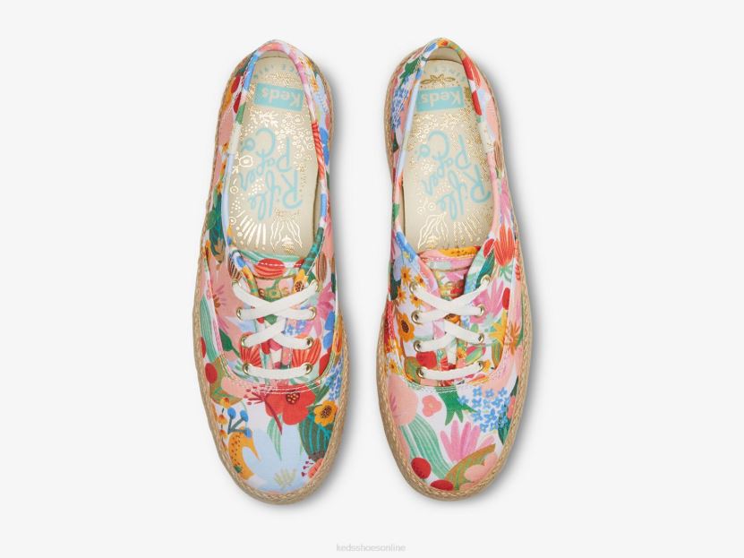 Women Keds x Rifle Paper Co. The Platform Jute Sicily White Multi RXFBP4182