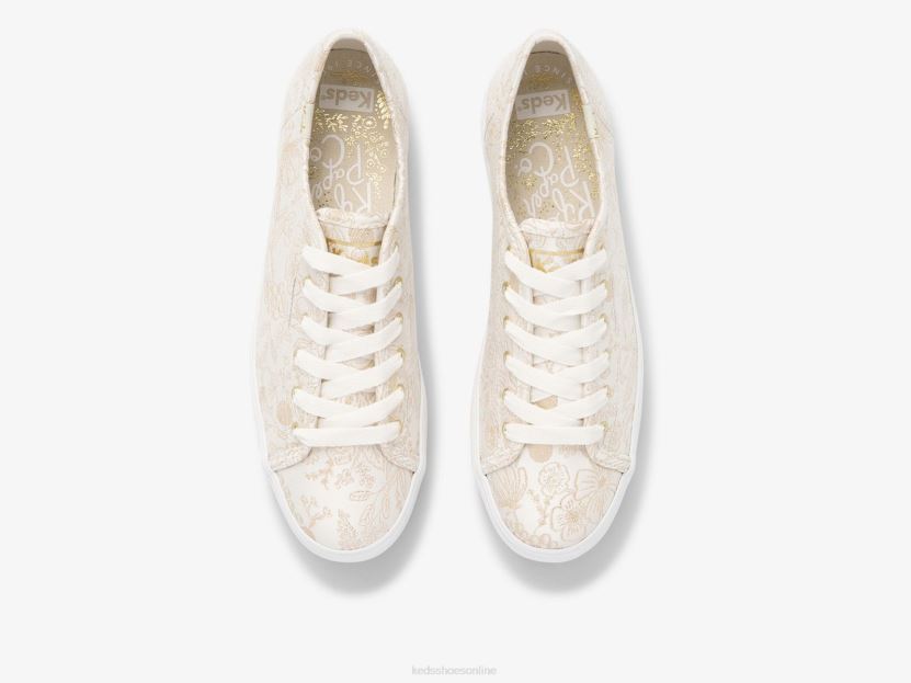 Women Keds x Rifle Paper Co. Triple Kick Colette Jacquard Sneaker Ivory RXFBP4130