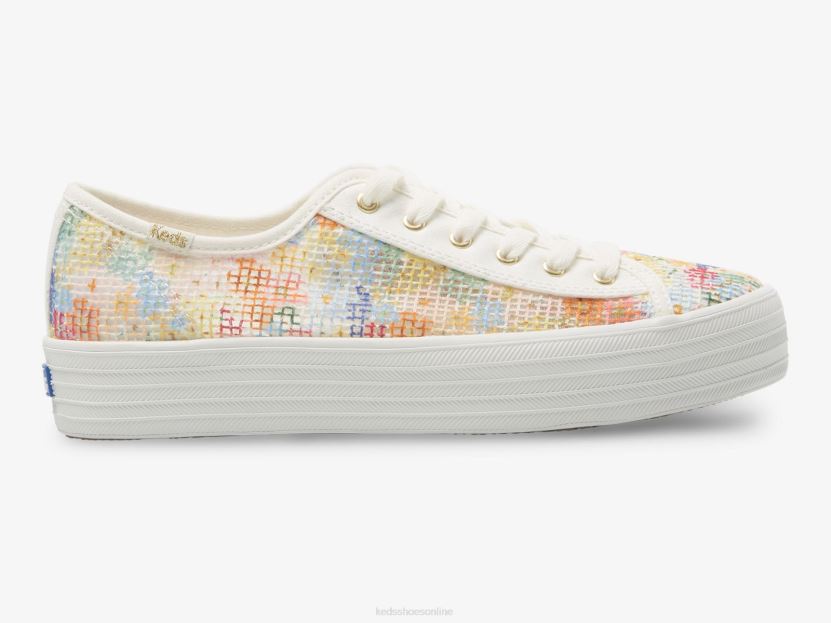 Women Keds x Rifle Paper Co. Triple Kick Mesh Margaux White Multi RXFBP4181