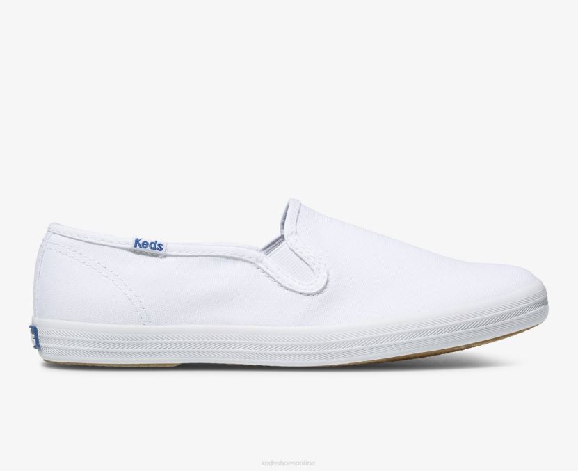 Women Keds Champion Canvas Slip On Sneaker White RXFBP438