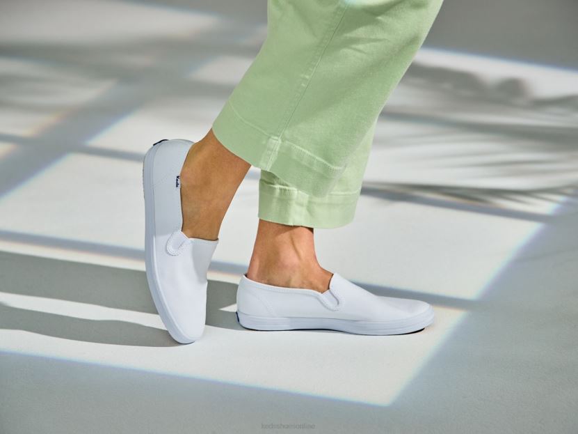 Women Keds Champion Canvas Slip On Sneaker White RXFBP438