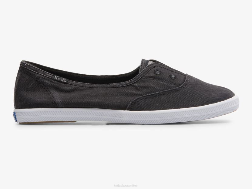 Women Keds Chillax Mini Twill Slip On Sneaker Black RXFBP436