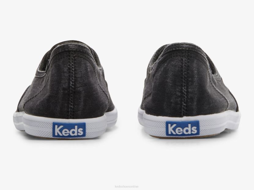 Women Keds Chillax Mini Twill Slip On Sneaker Black RXFBP436