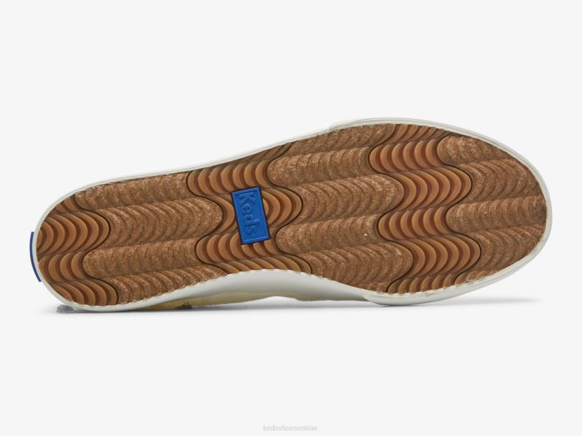 Women Keds Double Decker Circle Crochet Slip On Sneaker White RXFBP439