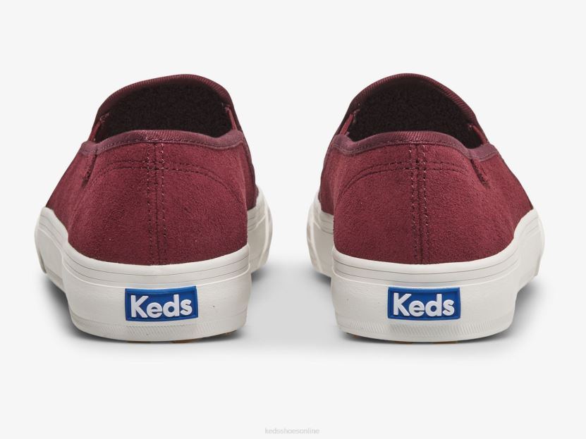 Women Keds Double Decker Emboss Suede Slip On Sneaker Fig RXFBP475