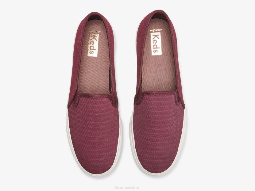 Women Keds Double Decker Emboss Suede Slip On Sneaker Fig RXFBP475