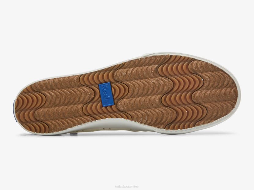 Women Keds Double Decker Textile Slip On Sneaker Off White Gold RXFBP470