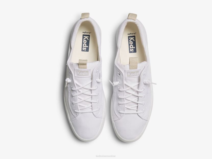 Women Keds Kickback Canvas Slip On Sneaker White RXFBP459