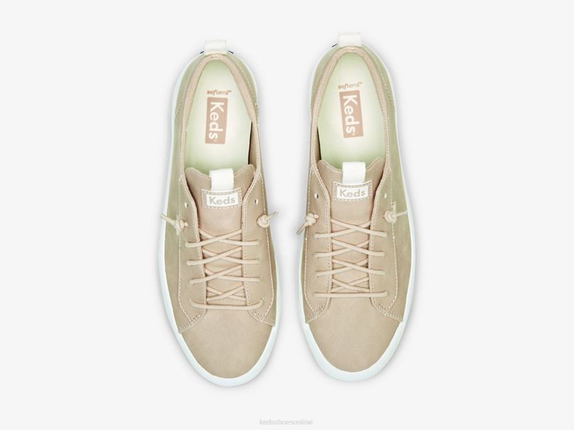 Women Keds Kickback Faux Leather Slip On Sneaker Mauve RXFBP4212