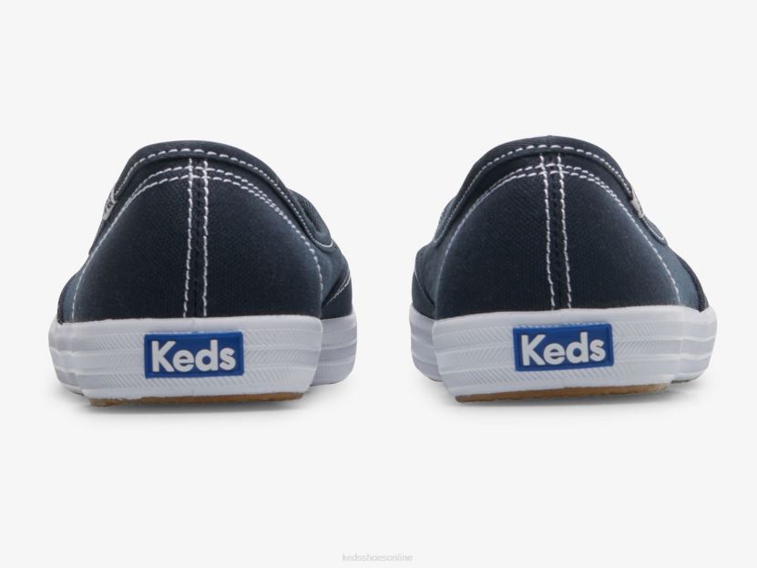 Women Keds The Mini Canvas Slip On Sneaker Navy RXFBP47