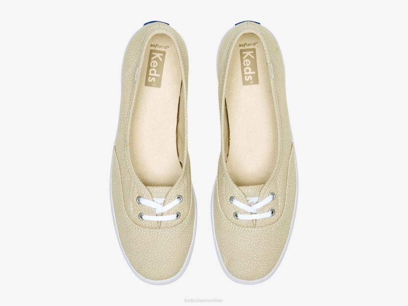 Women Keds The Mini Dots Print Slip On Sneaker Tan White RXFBP49