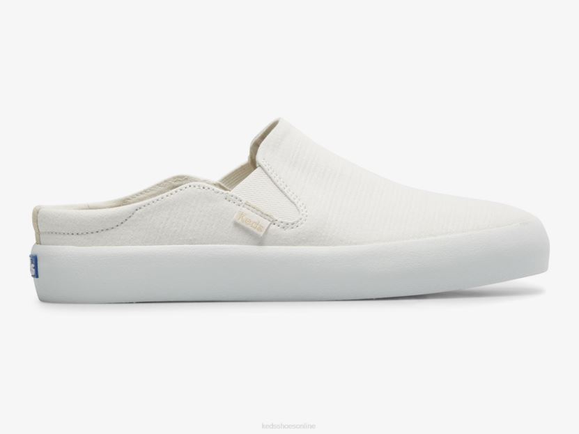Women Keds Kickback Mule Crepe Slip On Sneaker Snow White RXFBP451