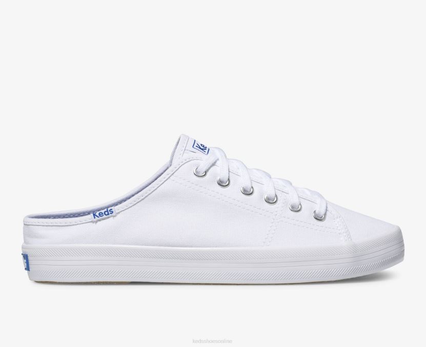 Women Keds Kickstart Mule Canvas Slip On Sneaker White RXFBP411