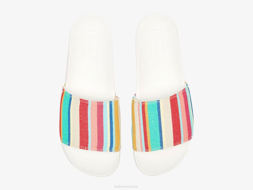 Women Keds Bliss Eco-Friendly Slip On White Pink Multi RXFBP418