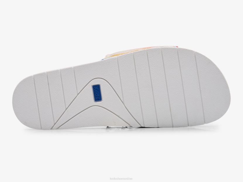 Women Keds Bliss Eco-Friendly Slip On White Pink Multi RXFBP418