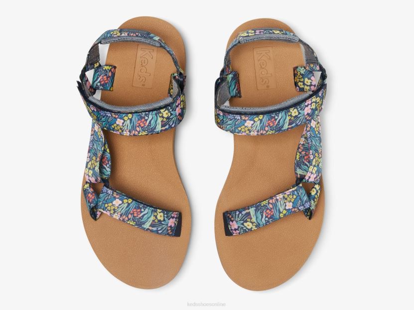 Women Keds x Rifle Paper Co. Trio Sandal Navy RXFBP455