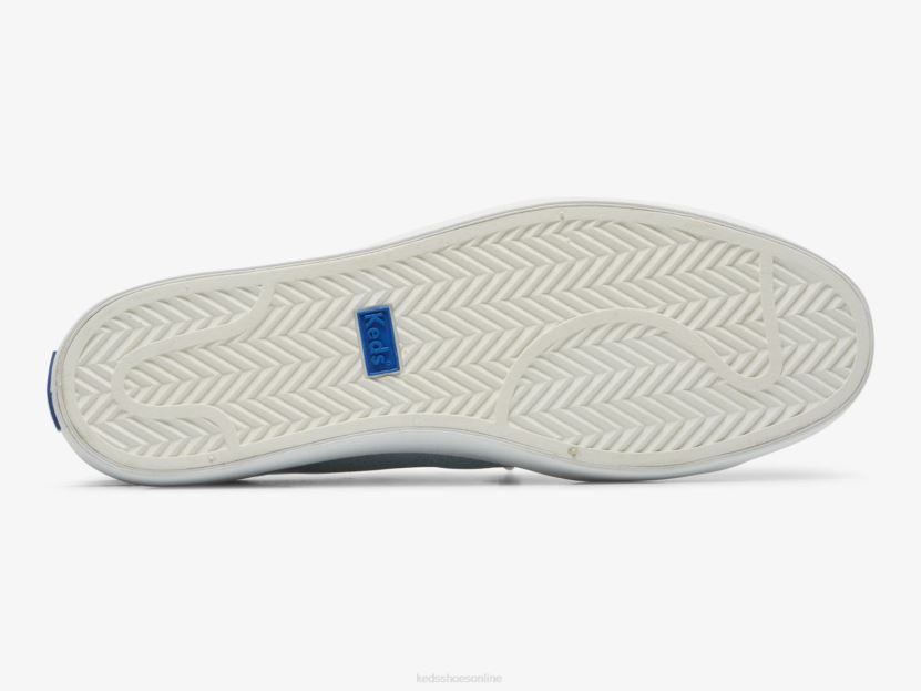 Women Keds Kickback Canvas Dots Print Sneaker Light Blue Silver RXFBP462