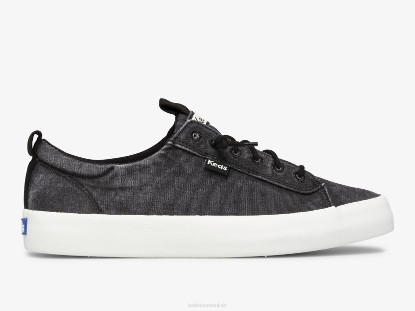 Women Keds Kickback Canvas Washable Sneaker Black RXFBP433