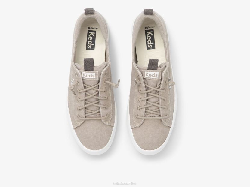 Women Keds Kickback Canvas Washable Sneaker Grey RXFBP434