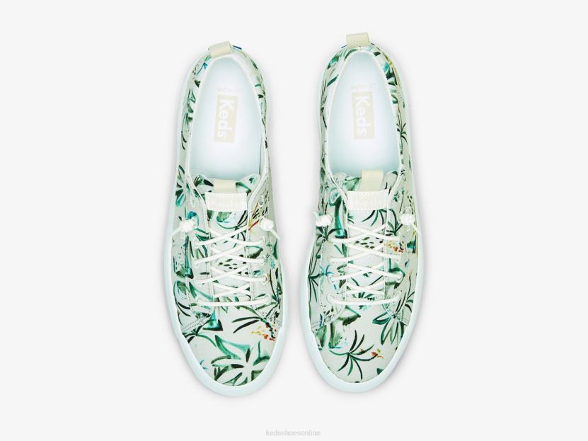 Women Keds Kickback Island Print Sneaker Beige Multi RXFBP423