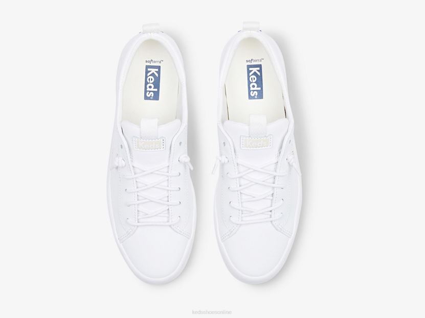 Women Keds Kickback Leather Sneaker White RXFBP431