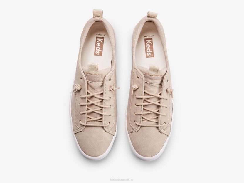 Women Keds Kickback Vegan Leather Sneaker Taupe RXFBP432